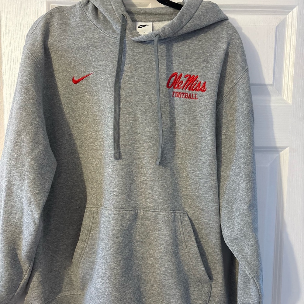 Nike Ole Miss Football Heather Gray Hoodie